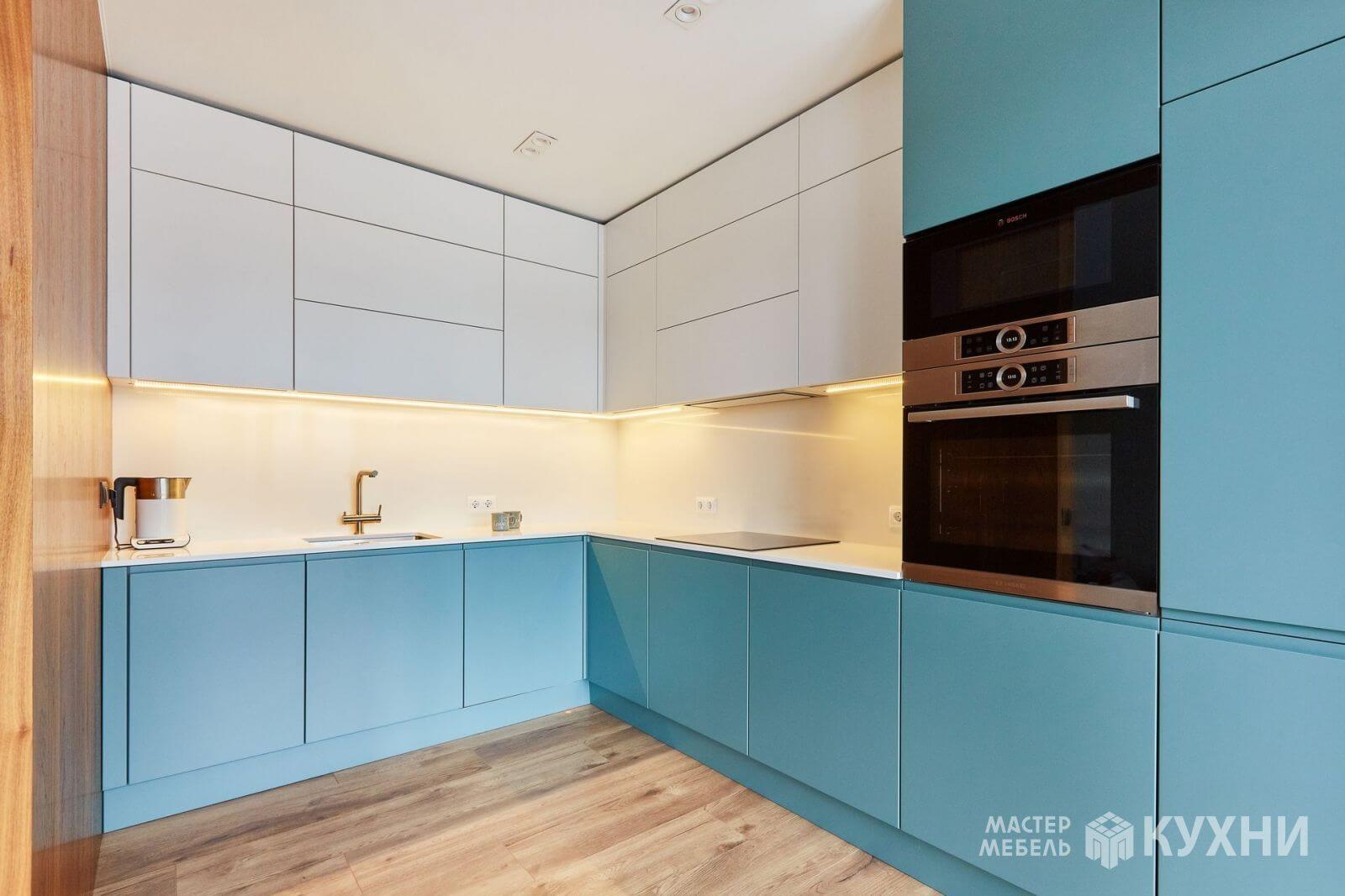 Кухня Арт из крашеного МДФ - Цвет: Белый Голубой Зеленый Синий - 1
