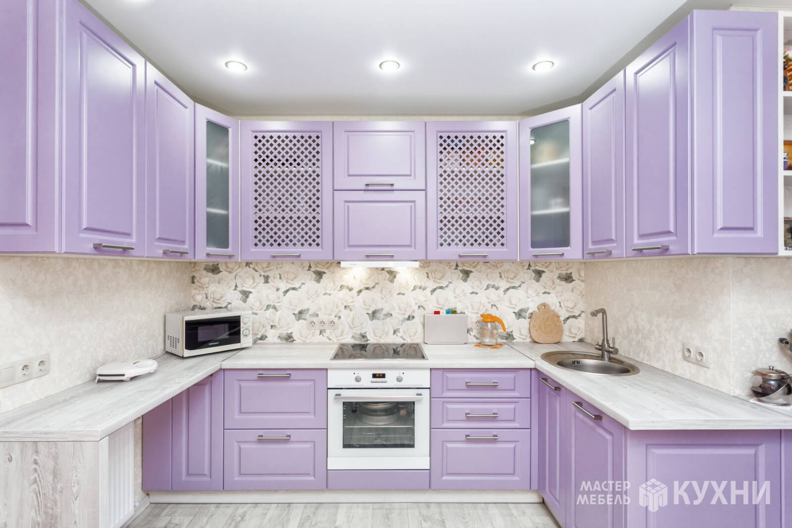 Кухня Лонгфорд из крашеного МДФ - Цвет: Фиолетовый - 1
