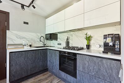 Кухня из акрила - Цвет: Черный Белый - 2