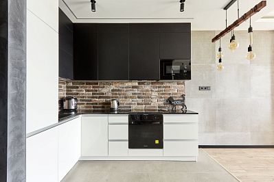 Кухня из акрила - Цвет: Черный Белый - 2