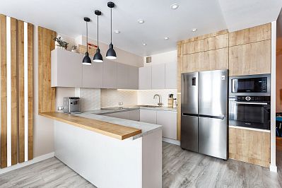 Кухня из акрила - Цвет: Серый Дерево - 1