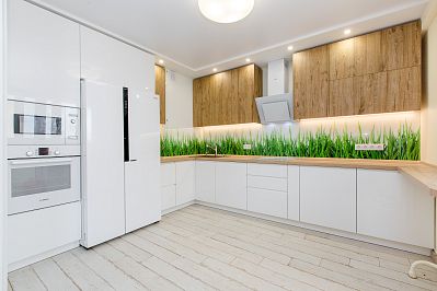 Кухня из крашеного МДФ - Цвет: Белый Дерево - 1