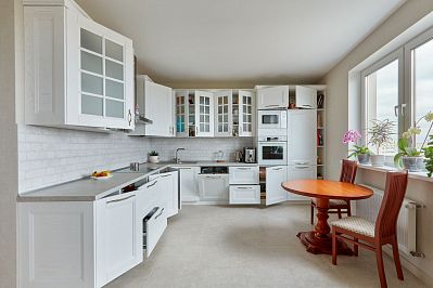 кухня арли из массива ясеня - цвет: белый - 2