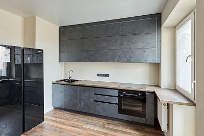 кухня нойс из ламинированного дсп - цвет: черный - 1