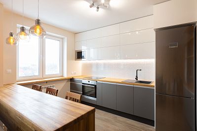 Кухня из акрила - Цвет: Белый Серый - 1