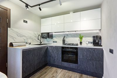 Кухня из акрила - Цвет: Черный Белый - 1