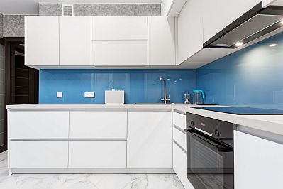 Угловая кухня из акрила - Цвет: Белый Серый - 2