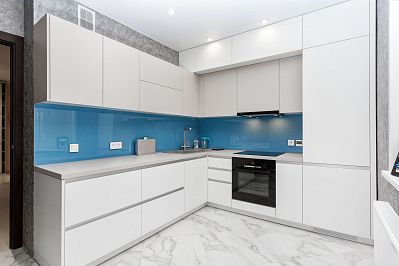 Угловая кухня из акрила - Цвет: Белый Серый - 1