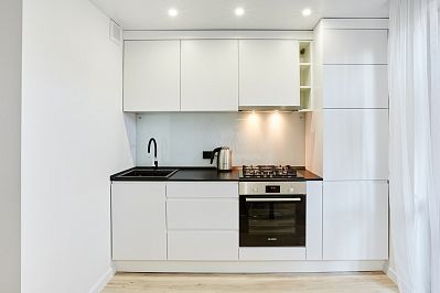 Прямая кухня из крашеного МДФ - Цвет: Белый - 1