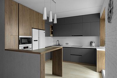 Кухня из fenix - Цвет: Серый Дерево - 1