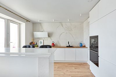 кухня арт из крашеного мдф - цвет: белый - 1