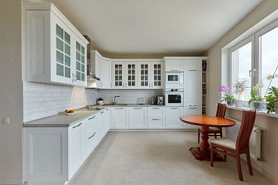 кухня арли из массива ясеня - цвет: белый - 1