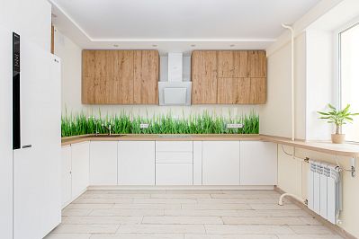 Кухня из крашеного МДФ - Цвет: Белый Дерево - 2