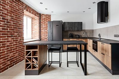 Кухня из ламинированного ДСП - Цвет: Черный Дерево - 1