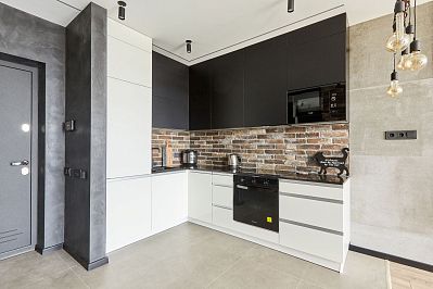 Кухня из акрила - Цвет: Черный Белый - 1